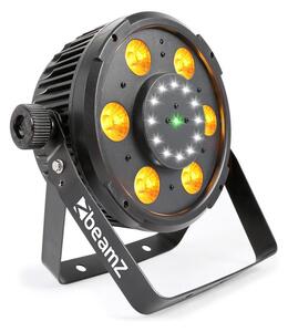 Beamz Bx100, reflektor LED PAR, 6 x 6 W LED RGBW 4 w 1, 12 diod stroboskopowych, laser RG