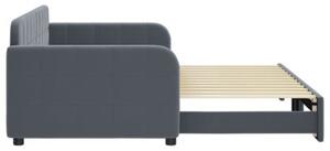 Sofa rozsuwana, ciemnoszara, 90x200 cm, aksamit