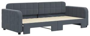 Sofa rozsuwana, ciemnoszara, 90x200 cm, aksamit
