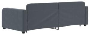 Sofa rozsuwana, ciemnoszara, 90x200 cm, aksamit