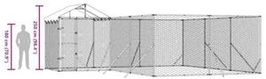 Kojec dla psa, z dachem, srebrny, 6x6x2,5 m, stal galwanizowana