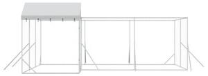 Kojec dla psa, z dachem, srebrny, 6x6x2,5 m, stal galwanizowana