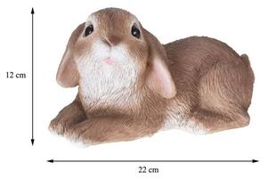 Figurka ogrodowa królik leżący brąz