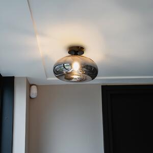 Inteligentna lampa sufitowa czarna z dymionym szkłem z WiFi P45 - Busa Oswietlenie wewnetrzne