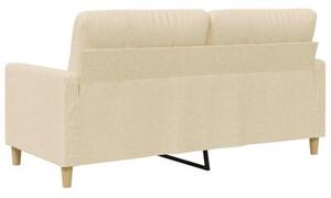 Sofa, 2-osobowa kremowa, 140 cm, tapicerowana tkaninÄ