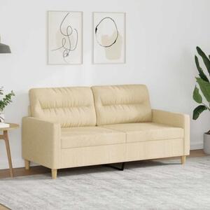 Sofa, 2-osobowa kremowa, 140 cm, tapicerowana tkaninÄ