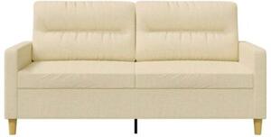 Sofa, 2-osobowa kremowa, 140 cm, tapicerowana tkaninÄ