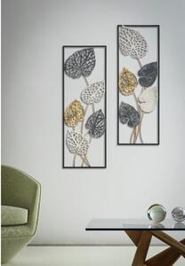 Metalowa dekoracja wisząca z wzorem liści Mauro Ferretti Ory -A-, 31x90 cm