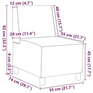 ModuÅowa sofa bez podÅokietnikÃ³w, Å¼Ã³Åta, 55 cm, aksamitna