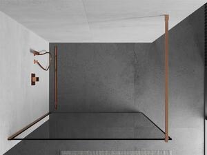 Mexen Kioto ścianka prysznicowa Walk-in 60 x 200 cm, czarny wzór 8 mm, miedź szczotkowana - 800-060-101-65-70