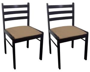 Krzesła stołowe, 2 szt., brązowe, drewno kauczukowe i aksamit