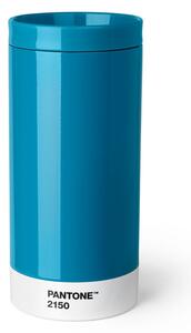 Niebieski kubek podróżny ze stali nierdzewnej Pantone, 430 ml