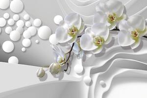 Samoprzylepna tapeta orchidea na abstrakcyjnym tle