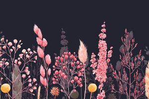 Samoprzylepna tapeta odmiany trawy w różowym kolorze