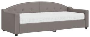 Sofa z materacem do spania, kolor taupe, 80x200 cm, tkanina
