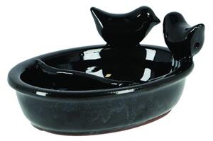 Ceramiczne poidło dla ptaków czarne