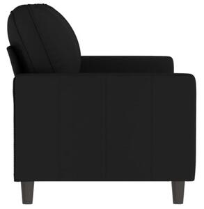 Sofa 2-osobowa, czarna, 140 cm, tapicerowana aksamitem