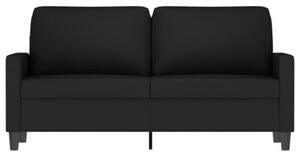 Sofa 2-osobowa, czarna, 140 cm, tapicerowana aksamitem