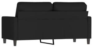 Sofa 2-osobowa, czarna, 140 cm, tapicerowana aksamitem