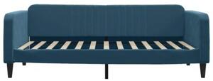 Sofa z materacem do spania, niebieska, 100x200 cm, aksamit