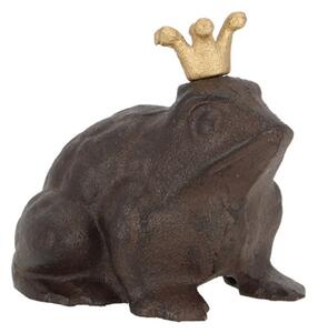 Figurka ogrodowa żaba w złotej koronie
