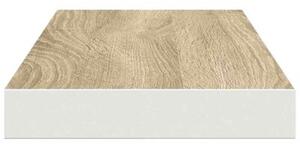 Półka ścienna, kolor dębowy i biały, 60x23,5x3,8 cm, mdf