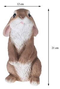 Figurka ogrodowa królik stojący brąz