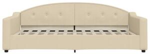 Sofa rozsuwana z szufladami, kremowa, 100x200 cm, tkanina