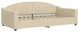Sofa rozsuwana z szufladami, kremowa, 100x200 cm, tkanina