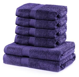 Zestaw 6 fioletowych bawełnianych ręczników DecoKing Marina