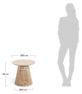 Stolik z drewna tekowego Kave Home Irune, ø 50 cm