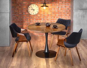 Okrągły industrialny stół z 3 krzesłami - Forseto