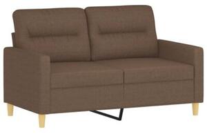 Sofa 2-osobowa z poduszkami, brÄ zowa, 120 cm, tkanina