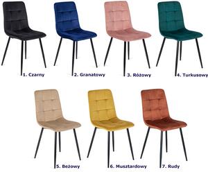 Czarne welurowe nowoczesne krzesło - Gifo