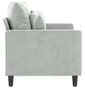 Sofa 2-osobowa, jasnoszara, 120 cm, tapicerowana aksamitem