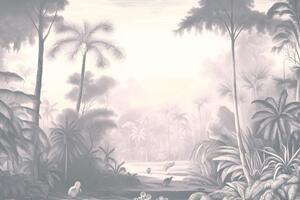 Samoprzylepna tapeta zamglony tropikalny krajobraz