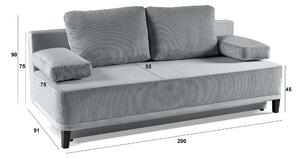 EMWOmeble Sofa z funkcją spania ROSSO | Szary