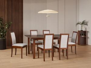 MebleMWM Zestaw stół MODENA 2 + 6 krzeseł drewnianych ROMA 4