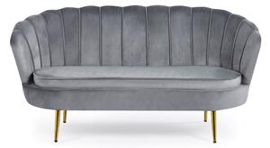 MebleMWM Zestaw wypoczynkowy Glamour sofa i 2 fotele ELIF szary welur #25, złote nogi