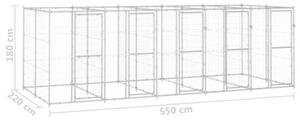 Kojec zewnętrzny dla psa, stal galwanizowana, 12,1 m²