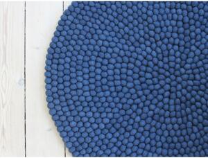 Niebieski wełniany dywan kulkowy Wooldot Ball Rugs, ⌀ 90 cm