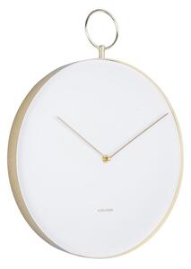 Biały metalowy zegar ścienny Karlsson Hook, ø 34 cm