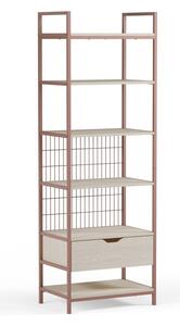 Stalowy regał w kolorze terakoty 60x179,5x40 cm Amara – Marckeric