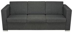 Sofa 3-osobowa tapicerowana tkaninÄ , ciemnoszara