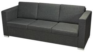 Sofa 3-osobowa tapicerowana tkaninÄ , ciemnoszara
