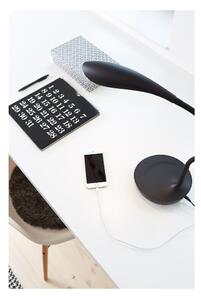 Czarna lampa stołowa z portem USB Markslöjd Swan