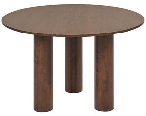 Stół do jadalni okrągły rustykalny nogi z drewna kauczukowego ⌀ 120 cm ciemne drewno Orin Beliani