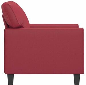 Fotel, winna czerwieÅ, 60 cm, obity sztucznÄ skÃ³rÄ