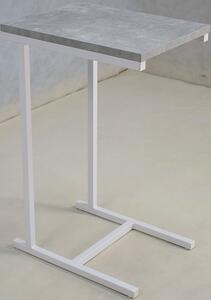 Minimalistyczny stolik pomocniczy biały + beton M4-B71