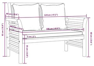 Drewniana ławka z szarymi poduszkami - Ryzero